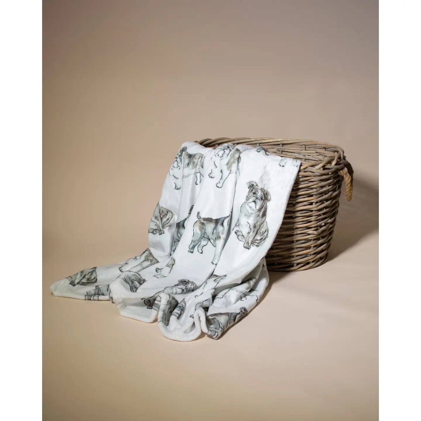 Forever Bulldog Throw White/Multi 50x60