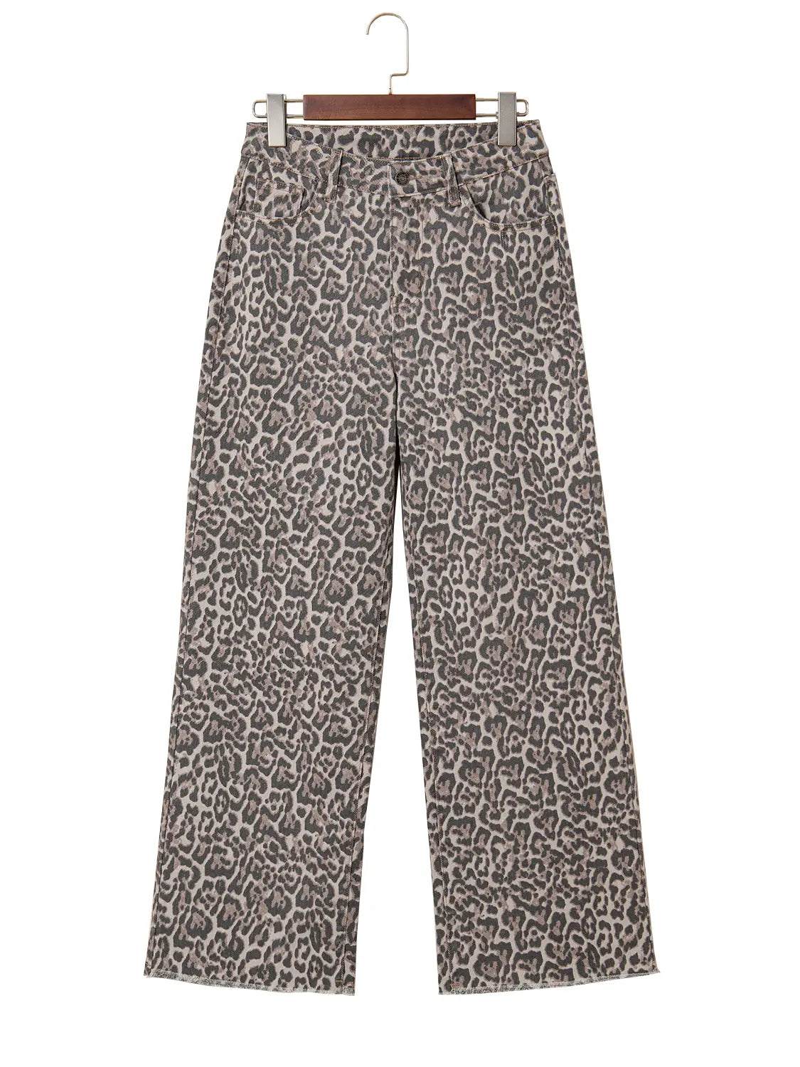 Leopard Wide Leg High Waist Jeans