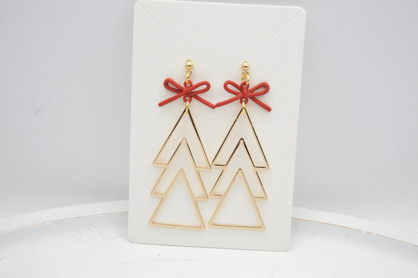 Geometric Christmas Tree Earrings