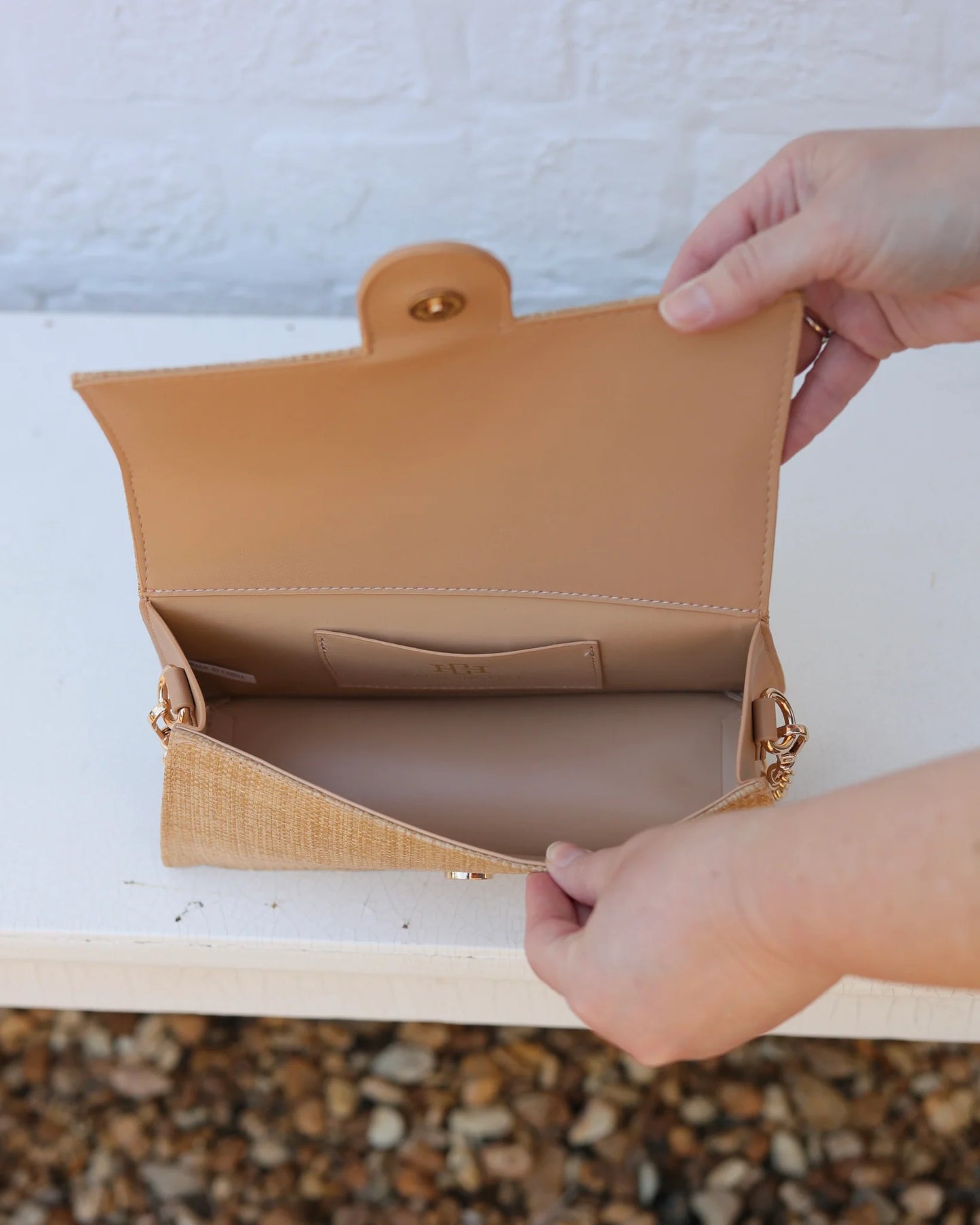 Waverly Clutch Natural Hot Pink