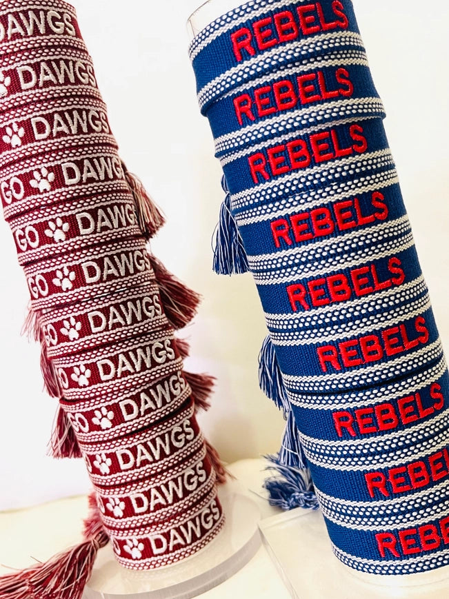 Rebels & Go Dawgs Tassel Woven Game Day Bracelets