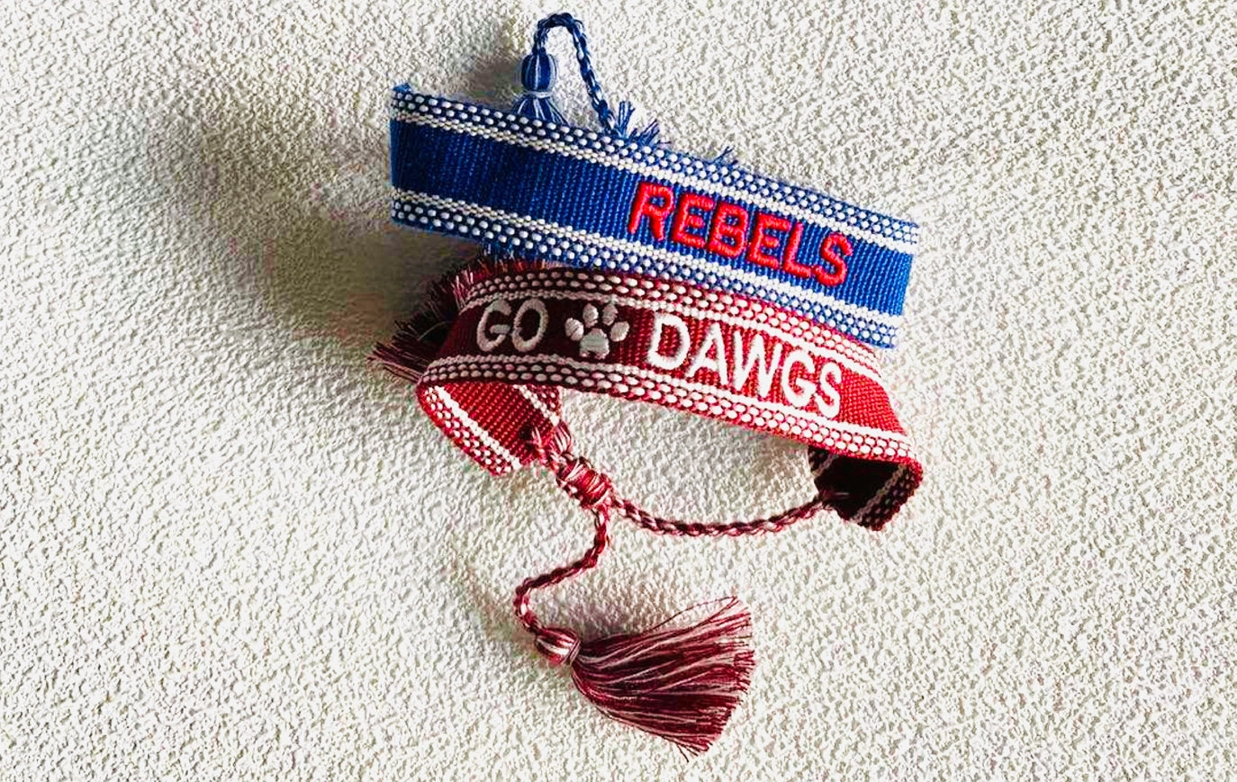 Rebels & Go Dawgs Tassel Woven Game Day Bracelets