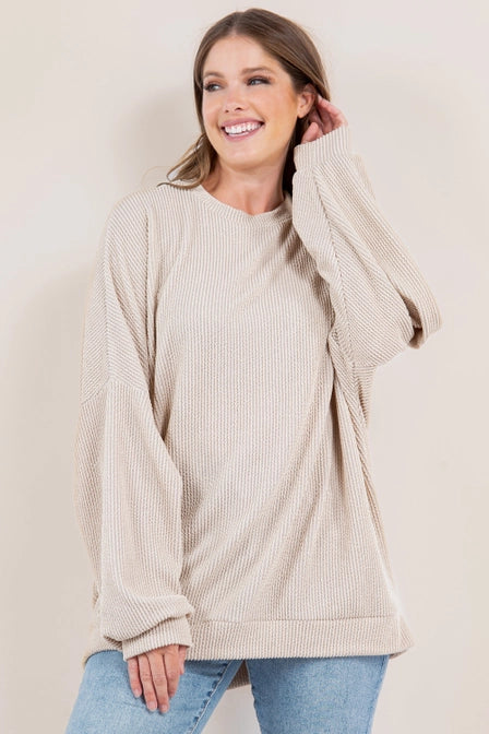 Long Sleeve Rib Pullover