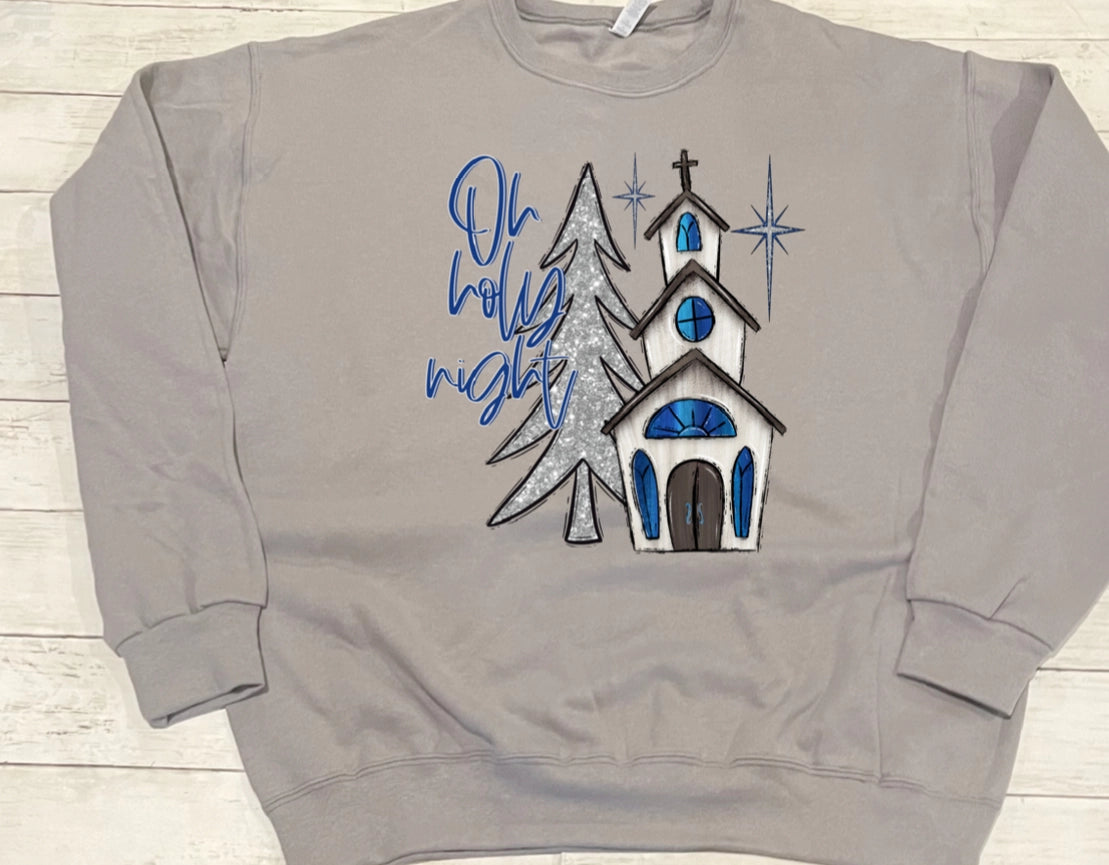 Holy Night Christmas Crewneck Sweatshirt