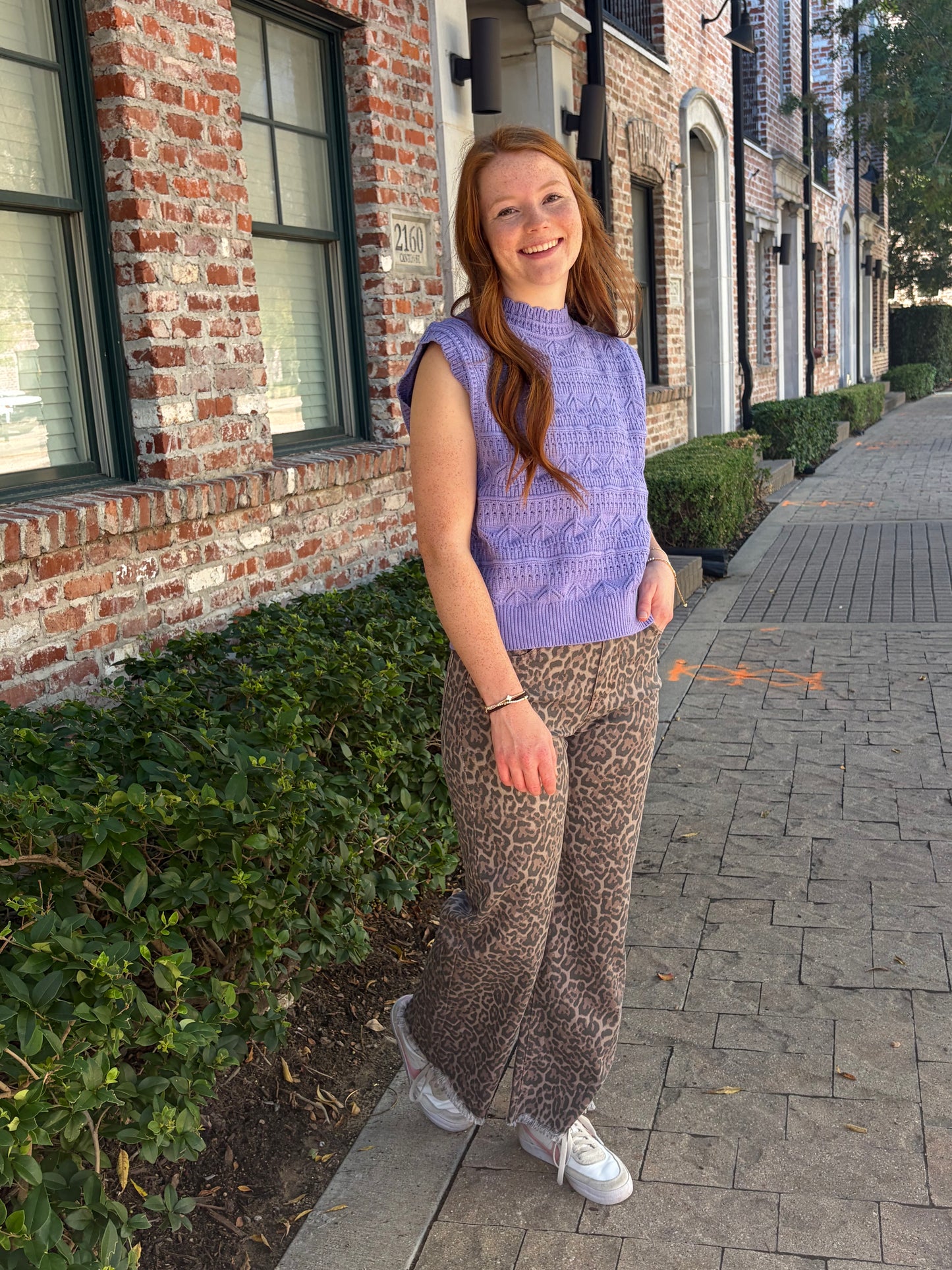 Knit Pointelle Sweater Vest