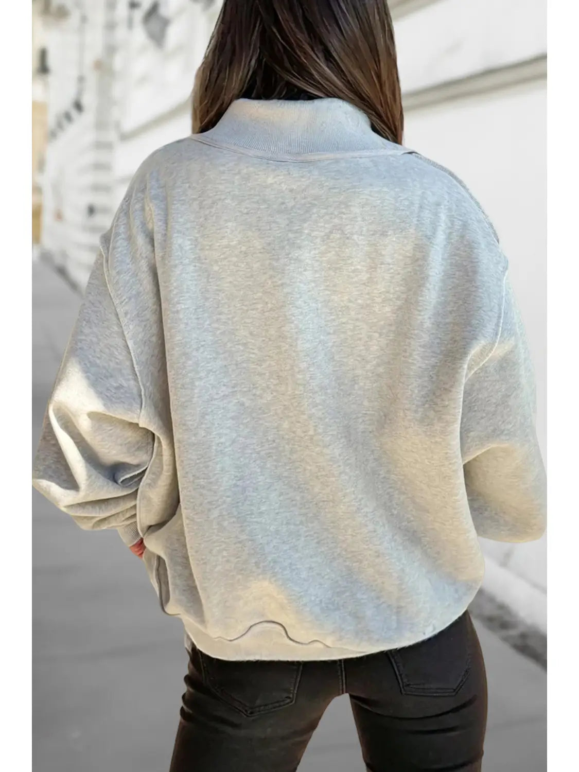Reversible Oversize Mock Neck Sweatshirt