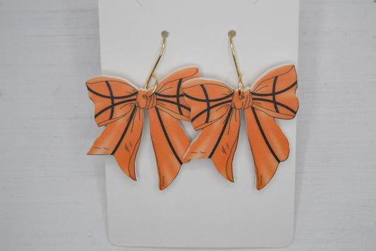 Basketball Coquette Bow Earrings