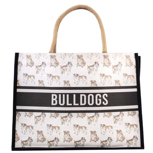 Forever Bulldog Juco Tote Bag Black/White/Multi 19x14x7.5