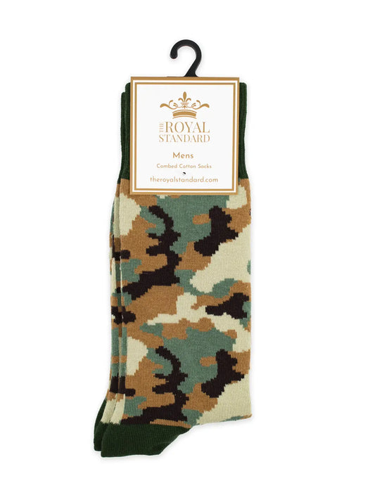 Men's Camo Socks Taupe/Green/Tan One Size