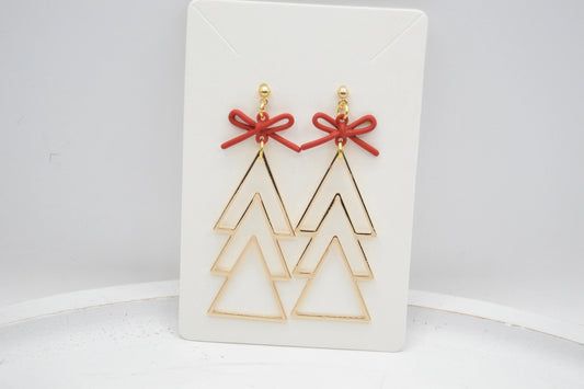 Geometric Christmas Tree Earrings