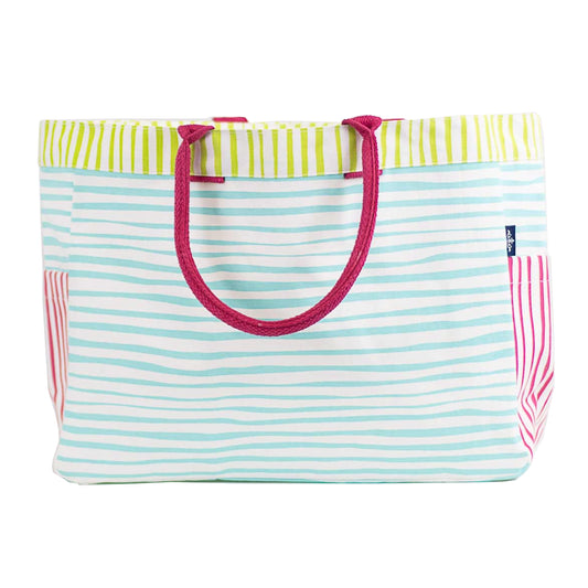 Fiji Stripe Durham Tote White/Multi 17.5x13.5x6