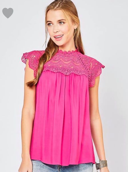 Short sleeve lace top