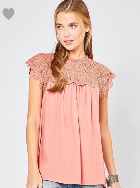 Short sleeve lace top